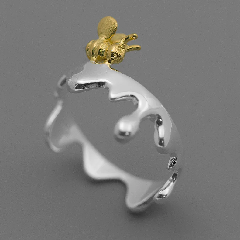 

CMAJOR Original 925 Sterling Silver Honey Bee Rings Women Girls Creative Designer Handmade Fine Jewelry Wholesale