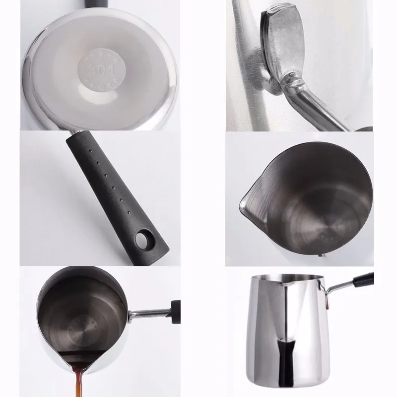 Европейская длинная ручка Moka Pot 304 нержавеющая сталь кофейник масло плавление Пробивной горшок Европейский доильный кувшин французский пре... Европейская длинная ручка Moka Pot 304 нержавеющая сталь кофейник масло плавление Пробивной горшок Европейский доильный кувшин французский пре...