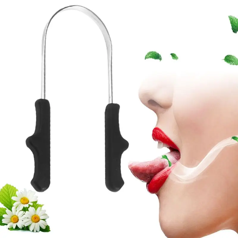 линия улыбки. нить для зубов. держатель языка стоматология. нитки во рту. профилактика гигиены полости рта.