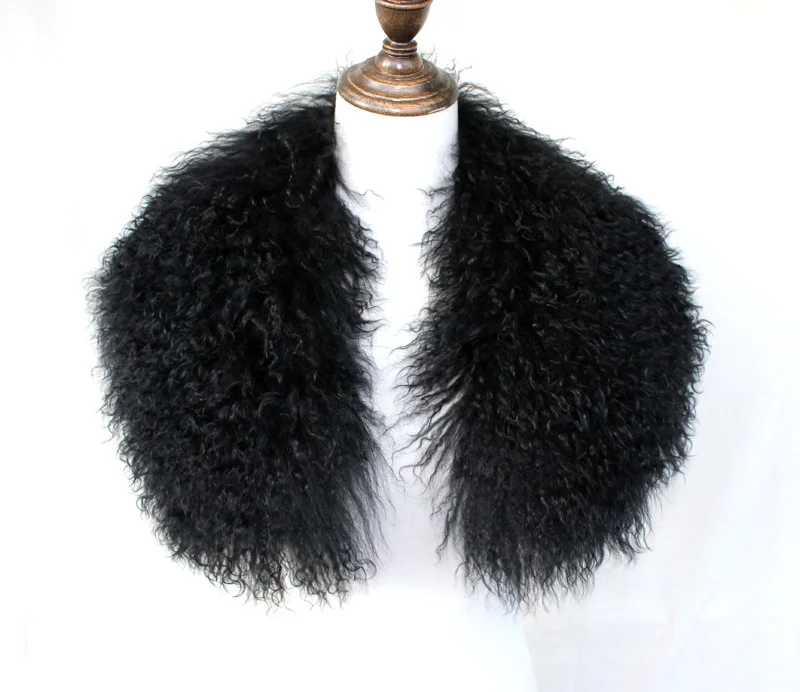 Модные новые женские настоящие монгольский мех овечий меховой воротник теплые украшения для куртки YH14