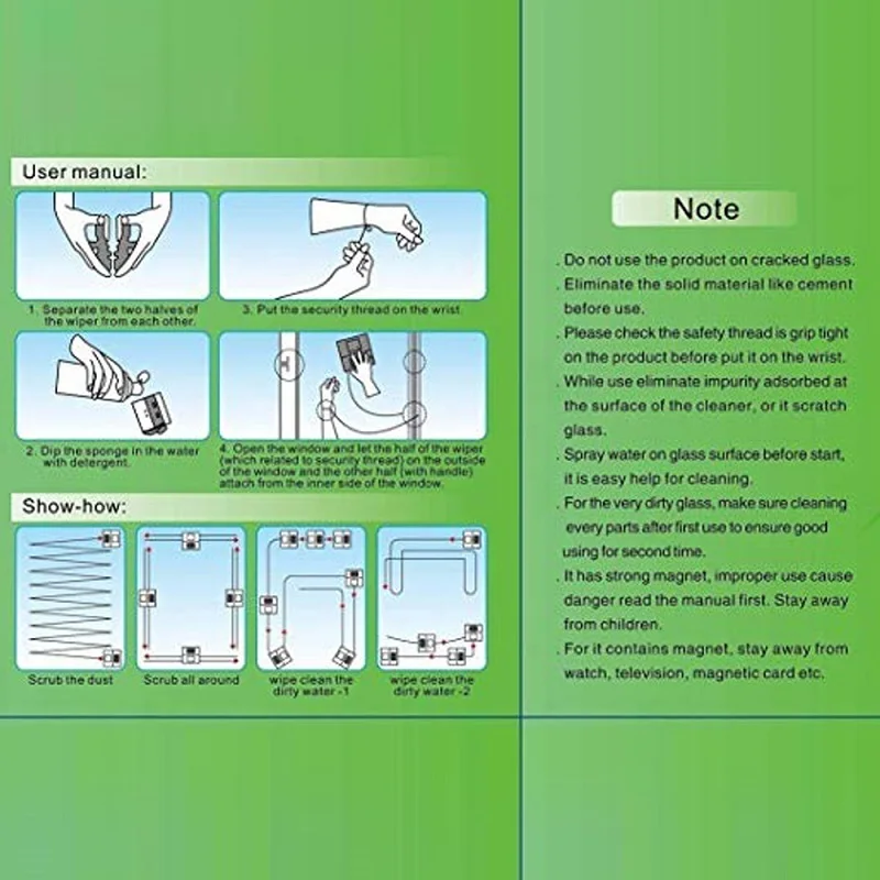 Магнитный очиститель стекла для окон, ручная Двухсторонняя щетка для очистки для дома, автомобильная мойка, поверхность стекла, щетка, чистящие инструменты для стеклоочистителя