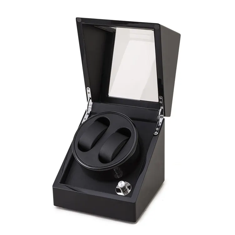 

2 Slots Watch Winder Black Automantic Mechanical Watch Winders Fashion Mens Watch Storage Case Brand Gift Winder C075