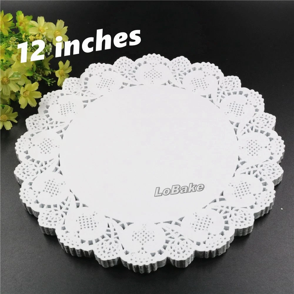 White Embroidered Lace Doilies Set of 4 Oval Floral Placemats 12x17inch 