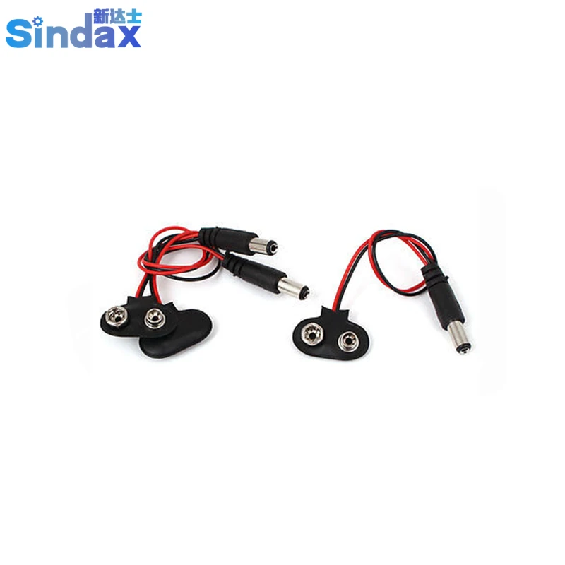 Sindax 3pcs 9V DC Battery Power Wire Male Plug Clip Barrel T type Connector for Arduinoin
