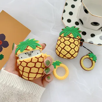 

Cute Pineapple Earphone Cases for Airpods 1/2 Silicone Wireless Bluetooth Headphone Case for Airpods Protective Cover Accessory
