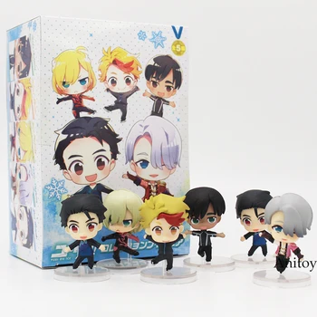 

Anime Yuri on Ice Yuri Victor Phichit Kenjiro Q Version PVC Figures Collective Model Toys 6pcs/set 5cm