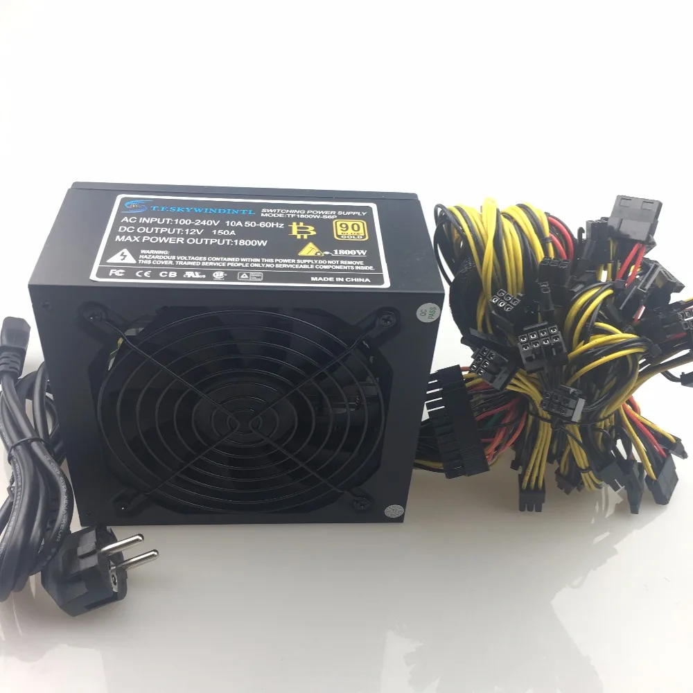 Бесплатная доставка блок питания 1800 psu ATX компьютерный для майнинга поддержка 8
