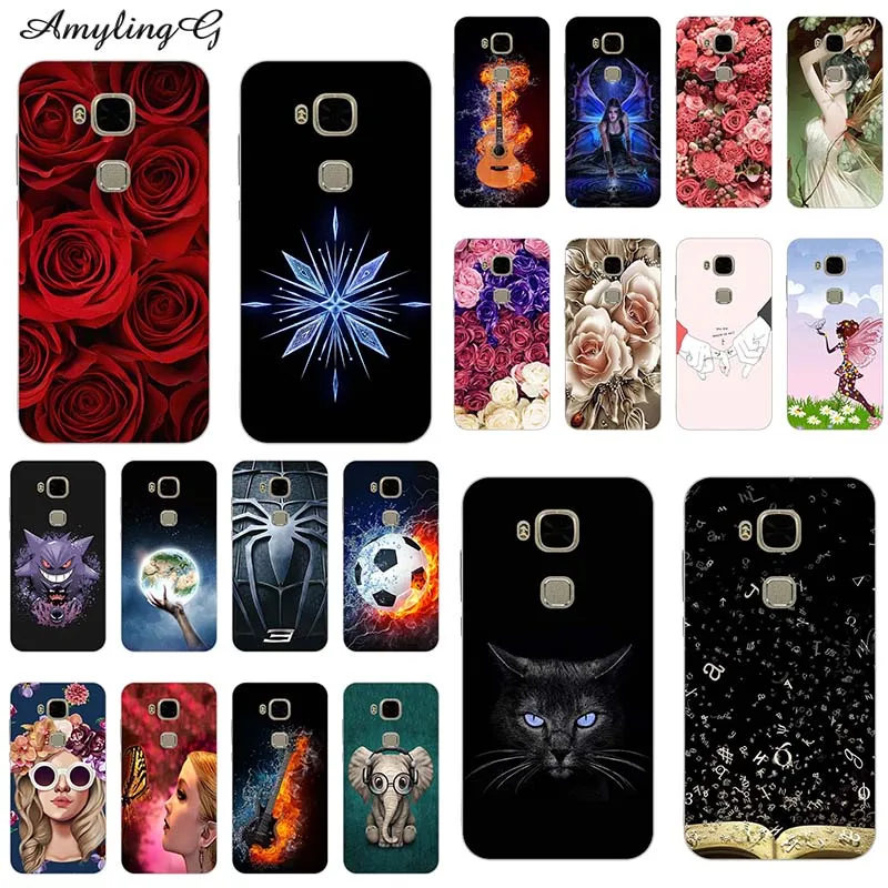 

Soft phone case cover For Huawei G8 GX8 D199 G7Plus RIO L01 L02 Colorful printing Painted Soft Silicone case shell Flower