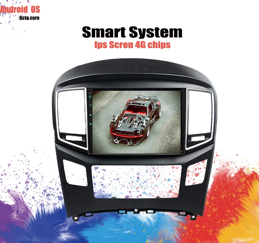 Perfect 9 inch HD 2 din Android 9.1 Car Dvd Player For Hyundai H1 Grand Starex 2015 - 18 Radio tape recorder Video Gps WIFI 4+64GB audio 1