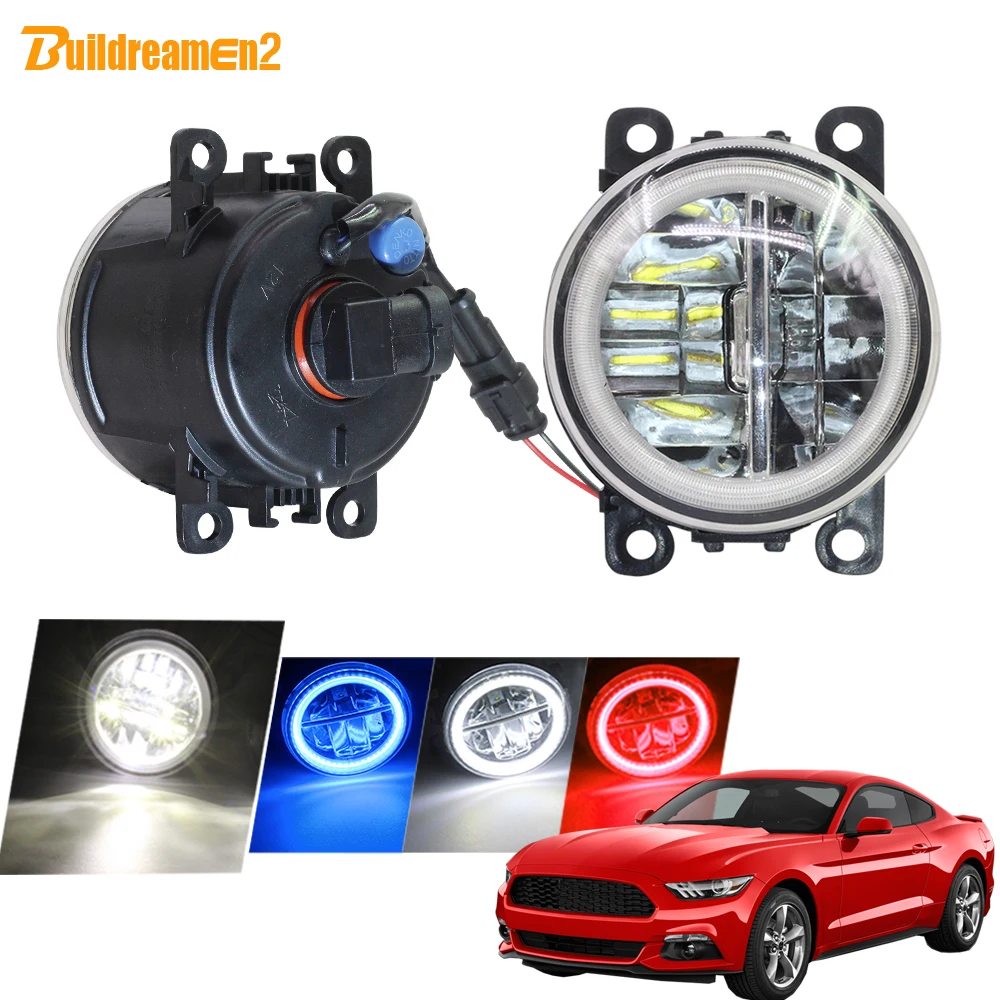

Buildreamen2 Car Accessories H11 Fog Light 4000LM LED Bulb Angel Eye DRL Daytime Running Light 12V For Ford Mustang 2005-2013