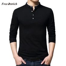 Мужская повседневная однотонная блуза со стоячим воротником, рубашки с длинными рукавами, высокое качество, темно-синие черные топы для деловых мужчин