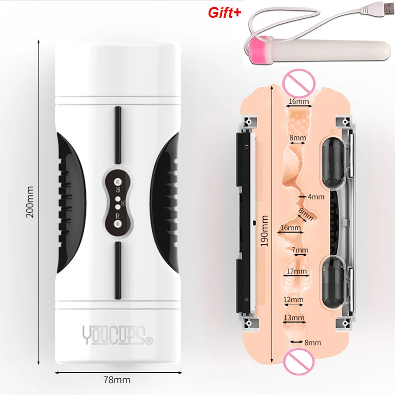 YOUCUPS 12 Speeds Machine font b Sex b font Vibrator For Men Realistic Vagina Pocket Anal