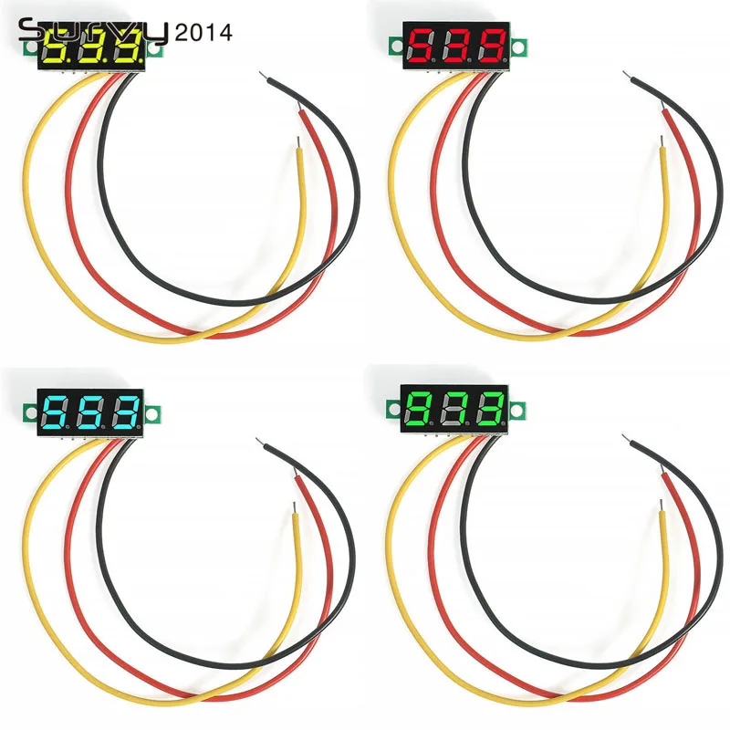 0 28 DC 0-100V Цифровой Красный светодиодный вольтметр Индикатор напряжения для