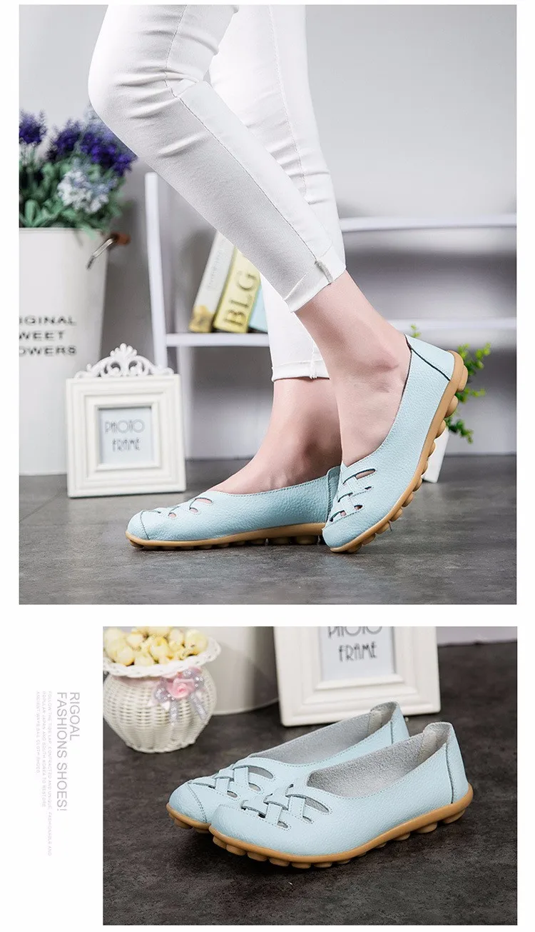 Hot Sale 2016 Spring New PU Leather Woman Flats Moccasins Comfortable Woman Shoes Cut-outs Leisure Flat Woman Casual Shoes ST181 (34)