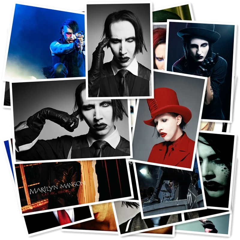 

C1-14# Marilyn Manson Classic Band Series sticker 20/pcs PVC Laptop collection Gift Home Decor Fridge Styling Mixed Stickers