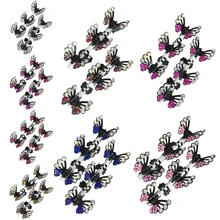 6 шт./лот мини аксессуар для волос заколка для девушек искусственные стразы бабочка Форма волос когти-шпильки Женские Для женщин и девочек