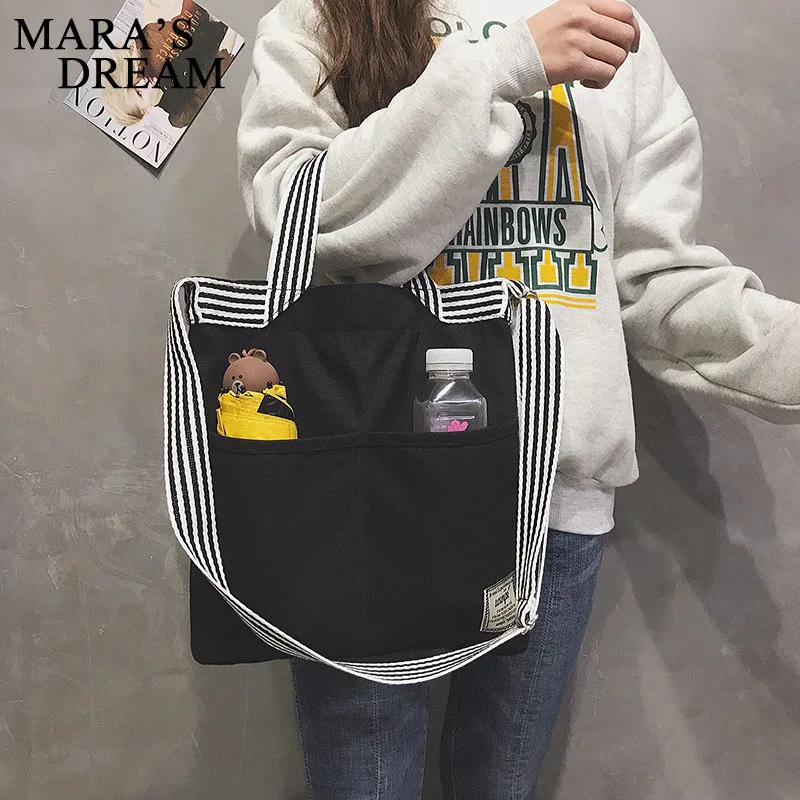 Mara's Dream Ladies Canvas Handbag New Striped Shoulder Canvas Bag Fashion Casual Bag Shoulder