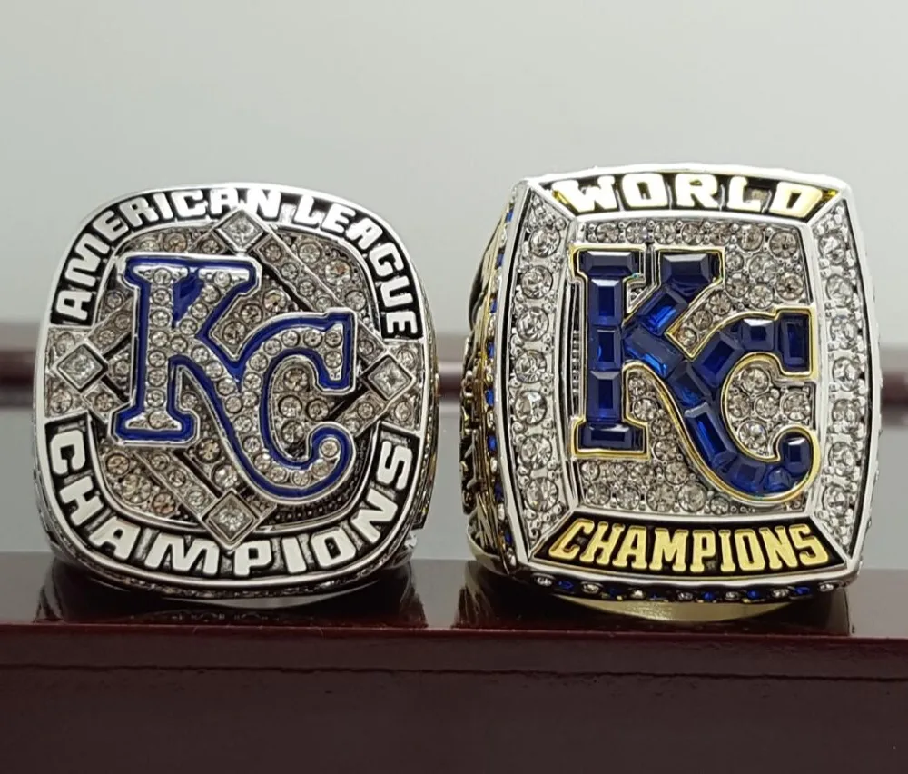 

One set 2pcs rings for 2014 2015 Kansas City Royals Baseball world Championship rings copper rings