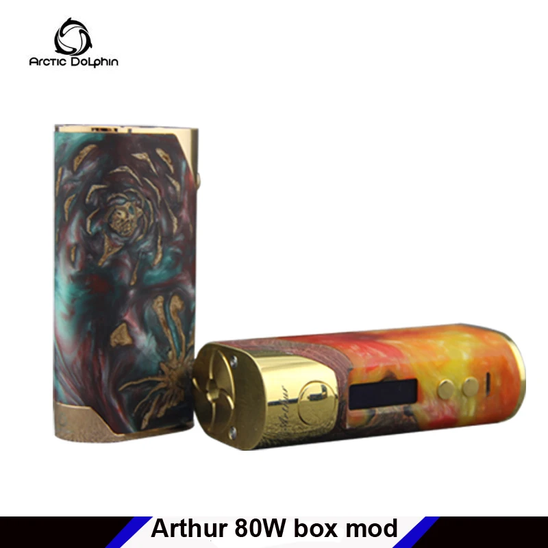 

Original Arctic Dolphin Arthur 80W box mod stabilized electronic cigarette support CUV/Ti/Ni/SS/TCR mode 18650 battery vape mod