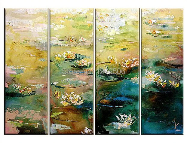 

Hand Painted Abstract Landscape Wall Art Water Lake Oil Painting On Canvas Bright Picture Decorations Home Decor For Living Room