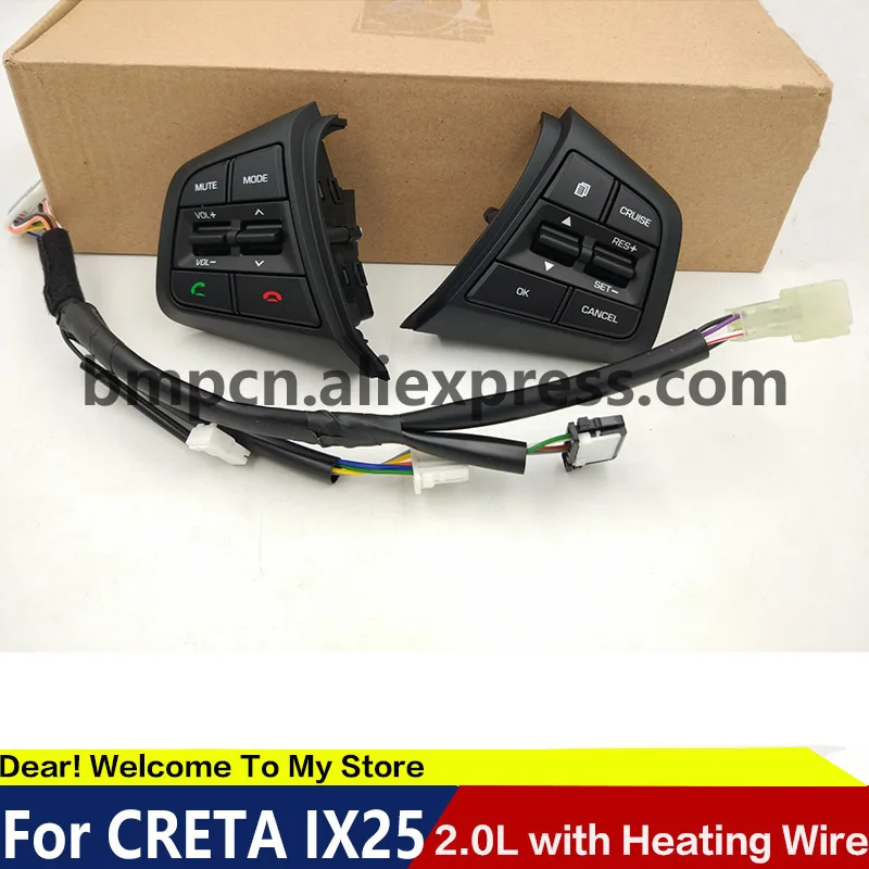 

Steering Wheel For Hyundai ix25 creta 2.0 1.6 Buttons Bluetooth Phone Cruise Control Remote Control button left music button