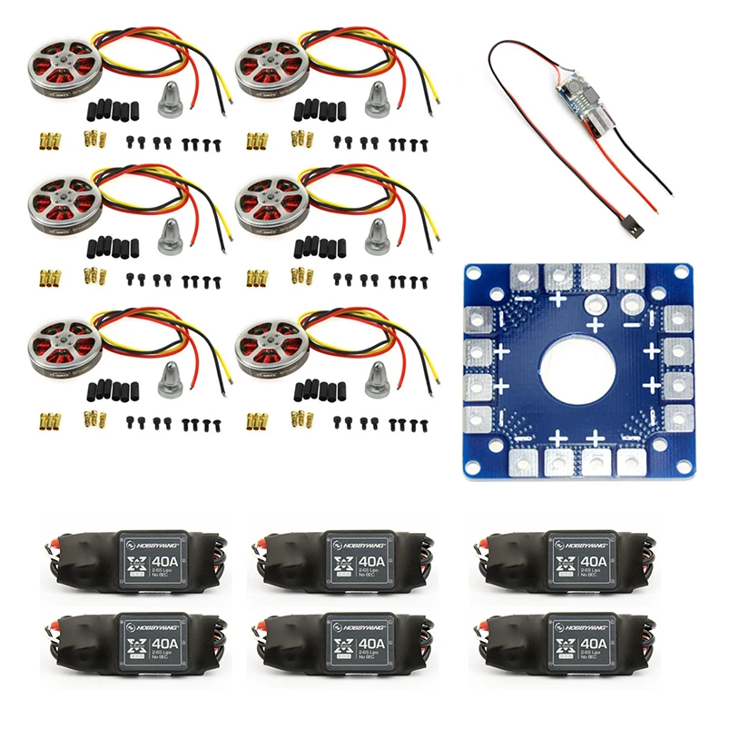 JMT 6 Sets ESC 350KV Brushless Disk Motor High Thrust Mount +40A Speed Control For 3-6s Hexacopter Multi Rotor Drone F05423-A