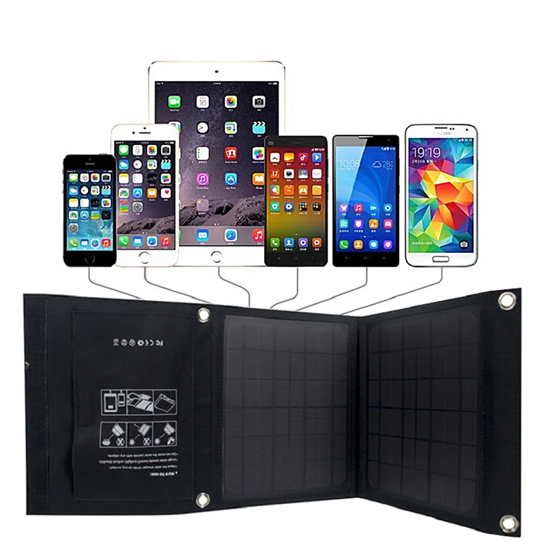

5V/12W USB Portable Foldable Smartphone portable battery sun charger solar panel outdoor charging power bank mobile phone Supply