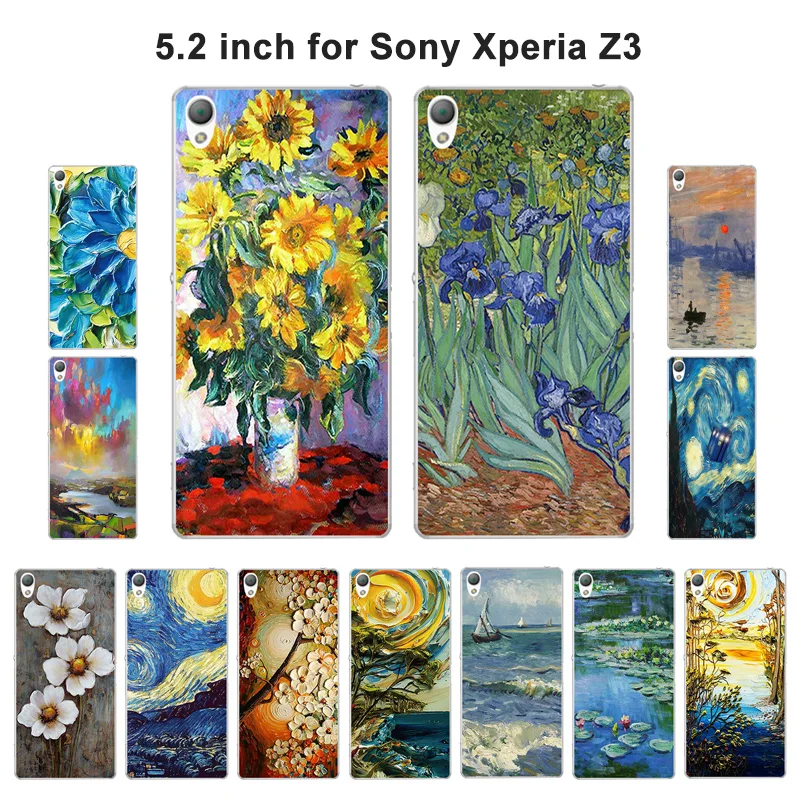 Чехол для Sony Xperia Z3 мягкие силиконовые чехлы из ТПУ масляная роспись задняя крышка