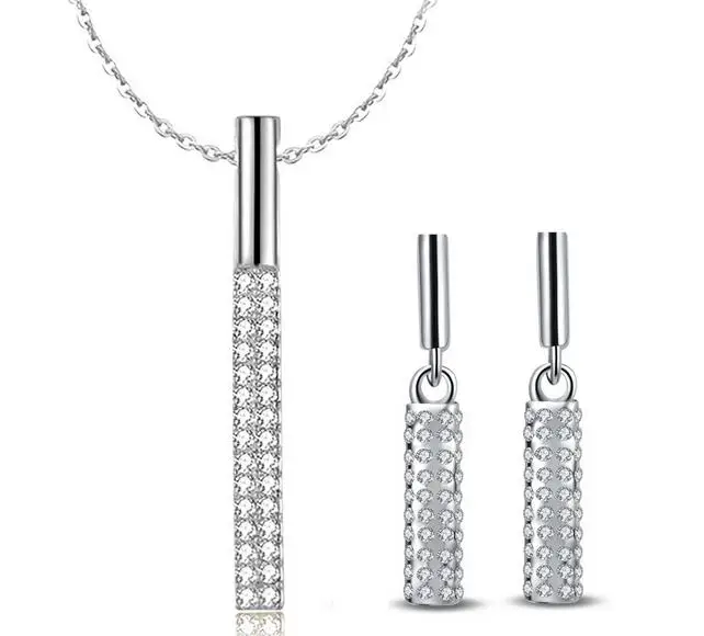 Женские серьги и ожерелье с кристаллами из сплава|jewelry sets for women|jewelry setsset women |