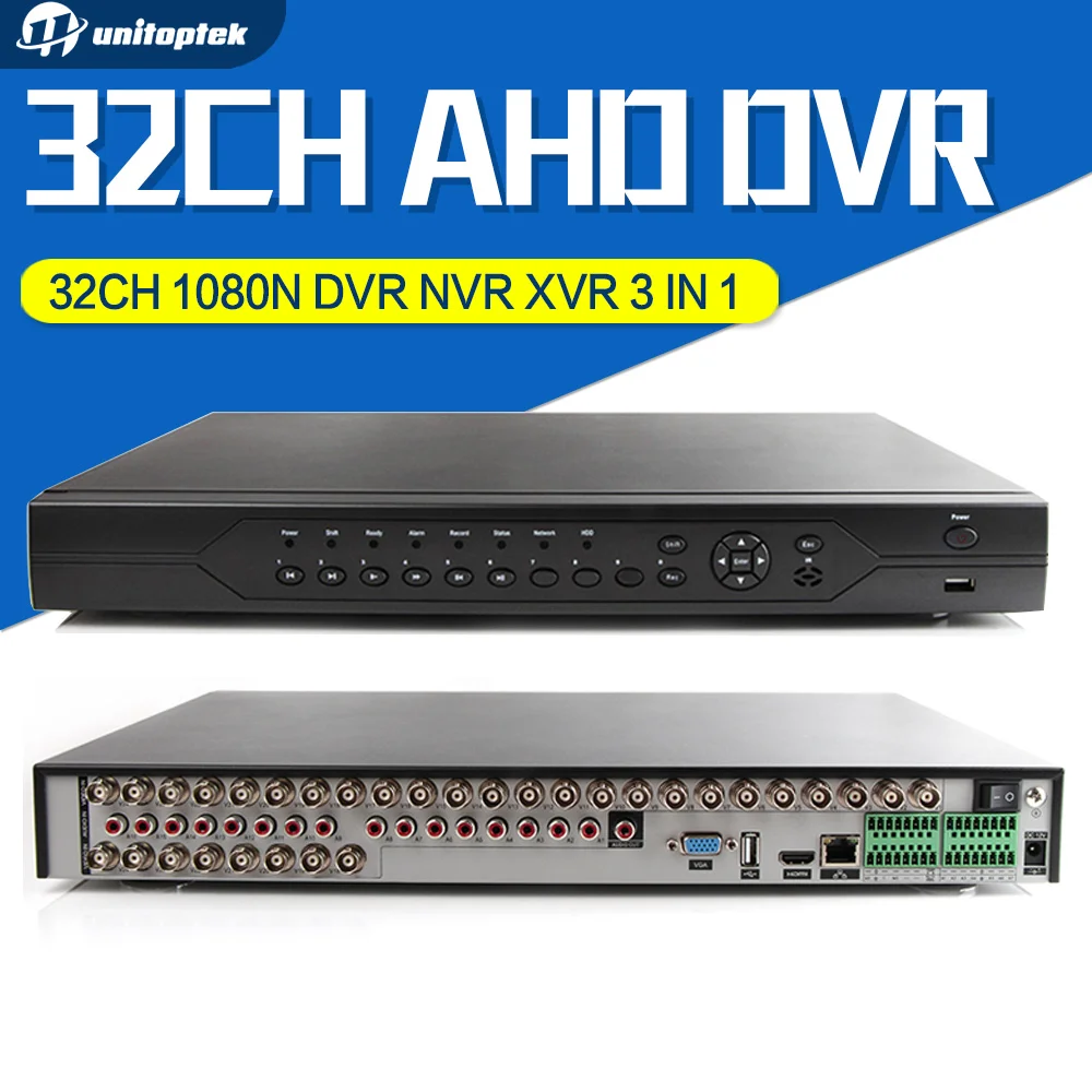  32Ch 1080N AHD CCTV DVR, 32Ch 1080P NVR, 8Ch 1080N + 8Ch 960P HVR 3 in 1 Video Recorder Support Max 32Pcs AHD Security Cameras 