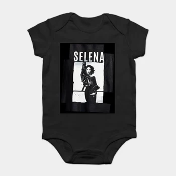 

Baby Onesie Baby Bodysuits kid t shirt Funny white Black tee Selena Tonal Image