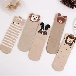 Пять пар для женщин носки для девочек животного книги по искусству анимационный персонаж милый подарок носок дышащий хлопок изысканный