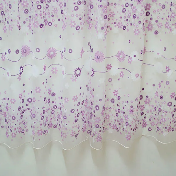 Стильные цветочные занавески s и тюль вуаль дверь окно занавеска драпировка панель отвесный шарф подзоры занавески s для гостиной - Цвет: Фиолетовый