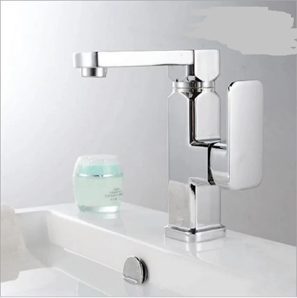 

Zinc Alloy Kitchen Faucet Polished Silver Single Handle Hole Bathroom Basin Faucet Chrome Deck Mounted 360 Degree Rotatable