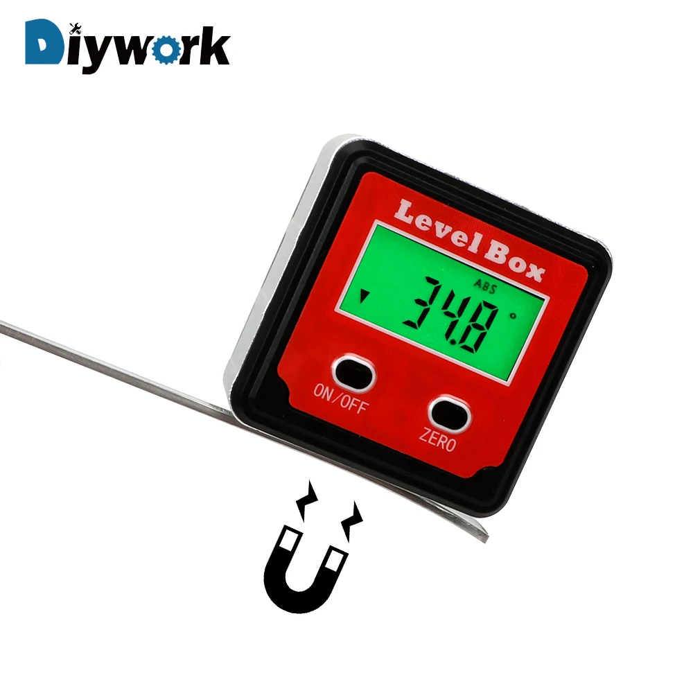  DIYWORK Level Box Inclinometer Level Box Digital Angle Finder Precision Digital Protractor with Mag