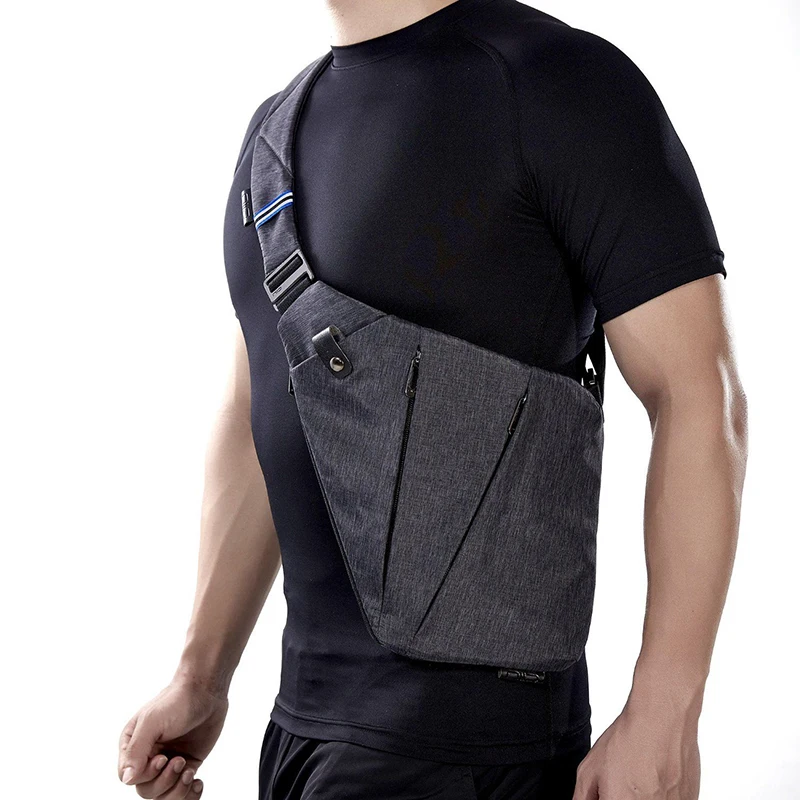 Black Single Shoulder Bags for Men Waterproof Nylon Crossbody bags Male Anti-theft Chest Bag