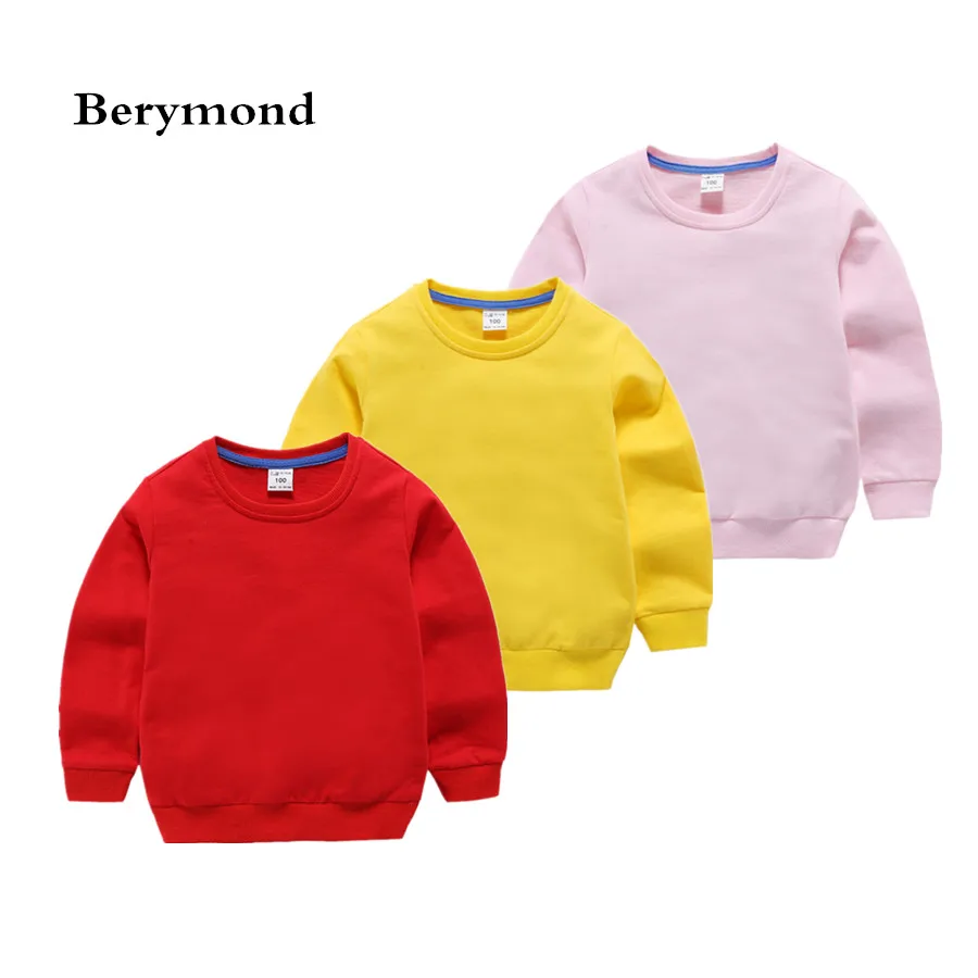 

Solid Color Baby Boys Girls Outerwear Clothing Kids Sweatshirt Spring Children Hoodies 100% Cotton Long Sleeve Pullover Clothes