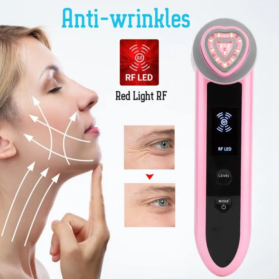

RF Beauty Machine EMS LED Photon Therapy Ions Cleaning Device Wrinkle Removal Face Lifting Massage Relaxation v