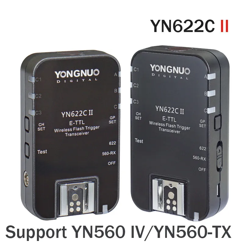 

2 Pcs NEW YONGNUO YN622C II HSS E-TTL Flash Trigger for Canon Camera Compatible With YN622C YN560-TX RF-603 II RF-605