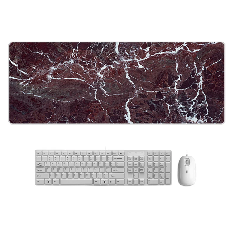 Large  Desk Pad Beautiful Soft Natural Rubber Pink Gold White marble Series Mice Pad Square Gaming Mouse Pad with Locking Edge (17)