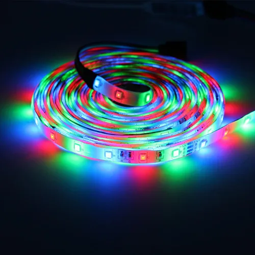 5m rgb Водонепроницаемый светодиодный полосы neon светильник 2835SMD светодиодный неоновый rgb гибкая светильник ленты адаптер 12 В - Испускаемый цвет: RGB