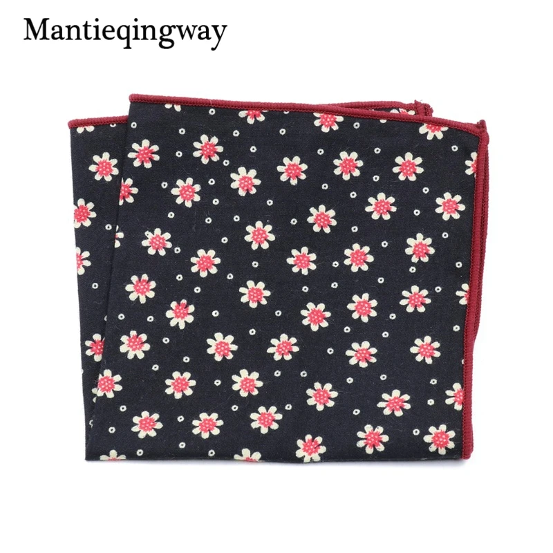 

Mantieqingway Cotton Printing Men's Suit Pocket Towel Handkerchief Fashion Prints Men Formal Wear Business Small Square Hanky