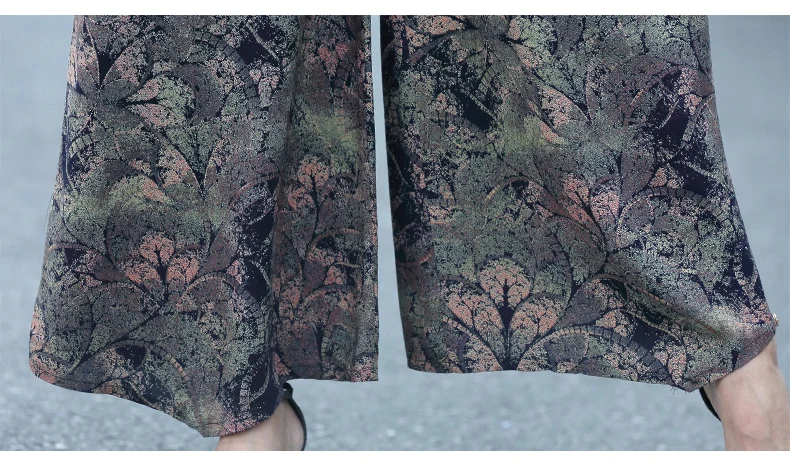 Высокое качество Женская мода эластичный летом Штаны женские с цветочным принтом широкие брюки женские Штаны Винтаж свободные штаны женские летние одежда больших размеров