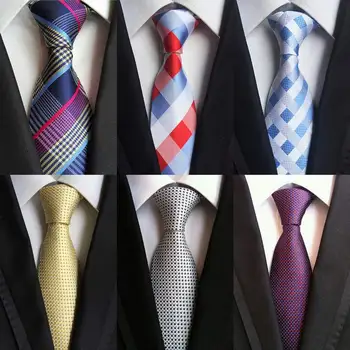 

2018 Classic Silk Men Tie Neck Ties 8cm Pink Blue Ties for Men Formal Wear Business Suit Wedding Party Gravatas with Brand