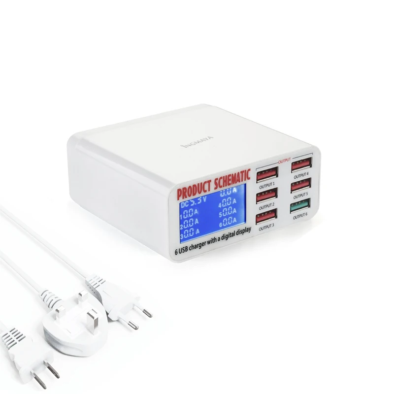 Зарядное устройство INGMAYA с несколькими портами 6 USB портов 5 В 8 А быстрая зарядка 3 0