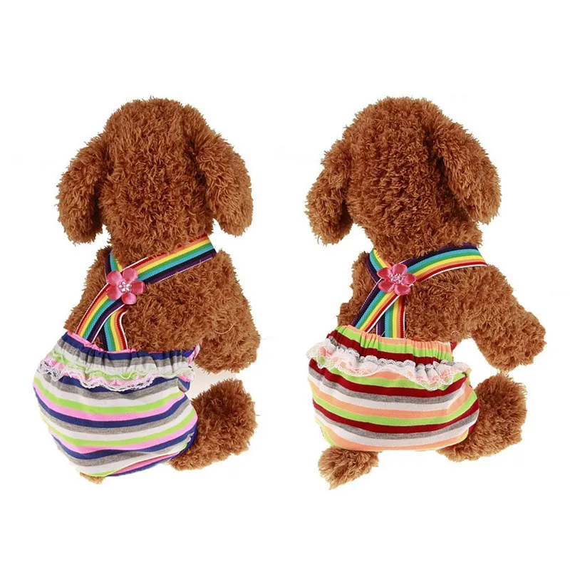 

Summer Cute Pet Dog Panty Brief In Season Bitch Sanitary Pants with Strap Menstrual Hygiene Pants For Girl Female Dogs