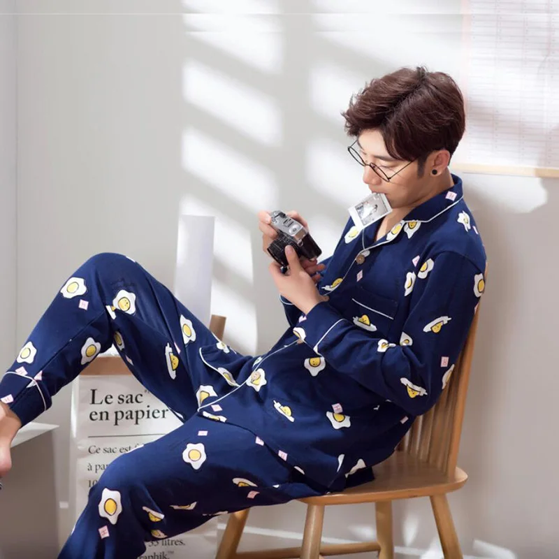 Warm couple pajamas double-sided cotton thick long-sleeved women's men's home service suit free shipping