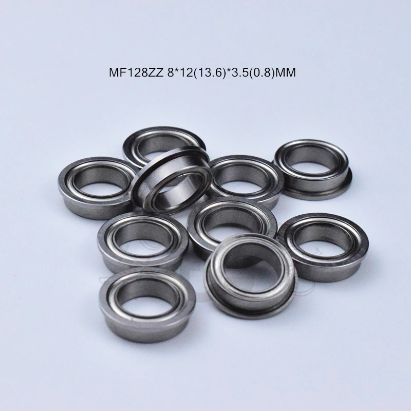 

MF128ZZ 8*12(13.6)*3.5(0.8)MM 10pieces Flange bearing metal sealed free shipping ABEC-5 chrome steel miniature bearings hardware