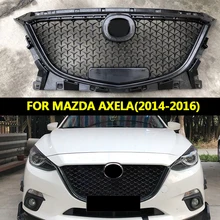 ABS передняя средняя решетка гоночная Решетка переднего бампера Решетка соты и алмазная Звезда Стиль для Mazda 3 Axela