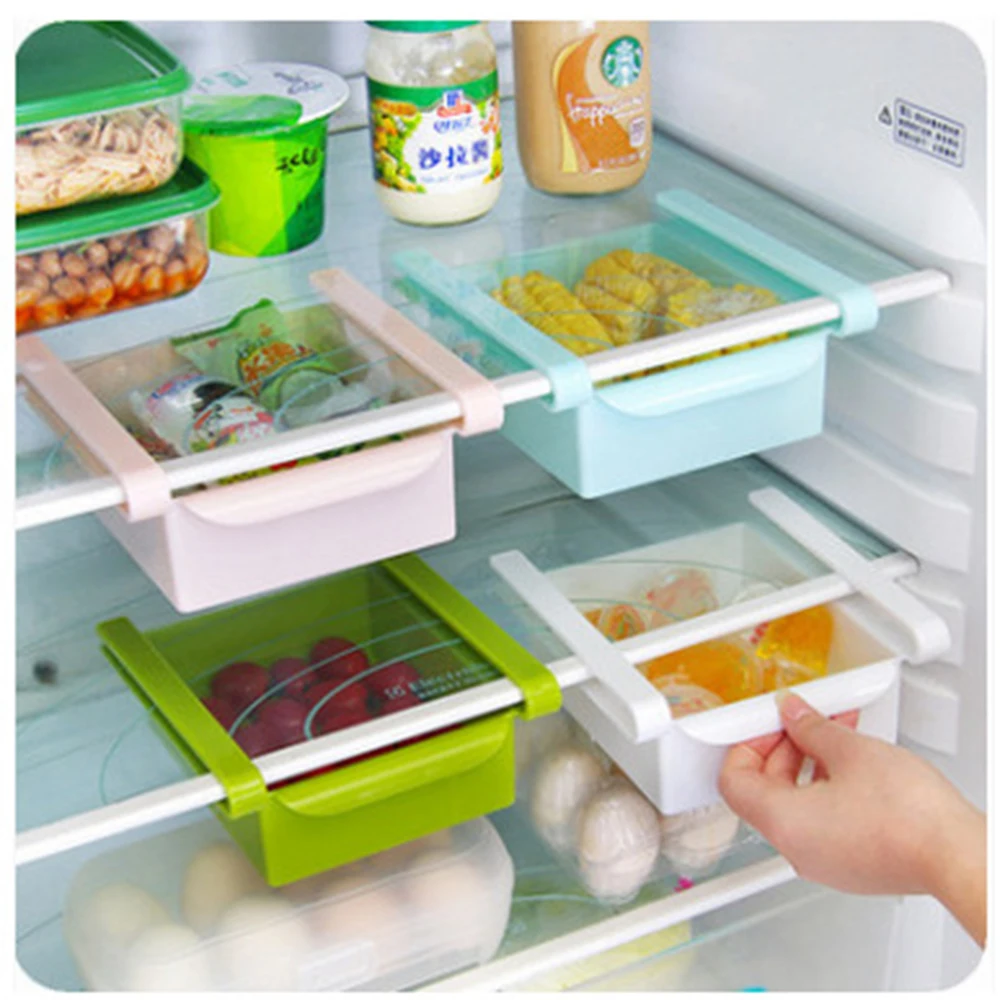 Useful Refrigerator Storage Box Slide Fridge Freezer Space Saver